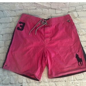 Polo by Ralph Lauren Men's Bright Pink Swim Trunks